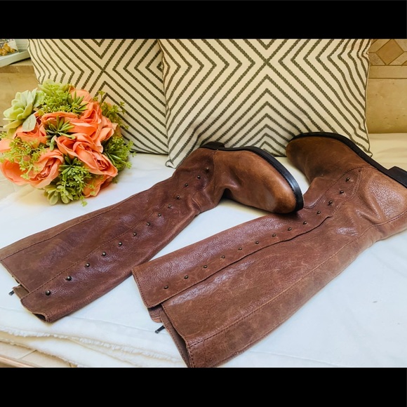 Cole Haan Brown Leather Riding Boots - Picture 15 of 16